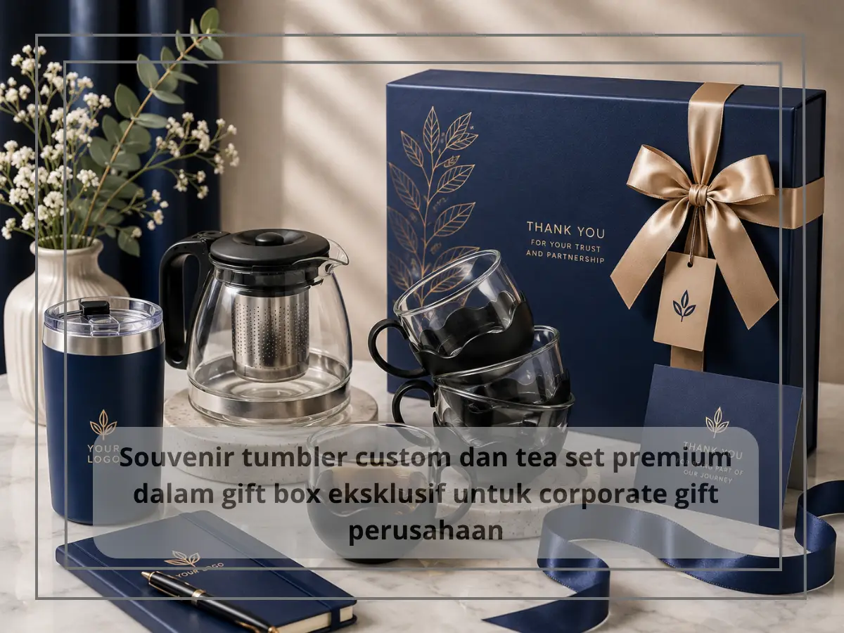 Strategi Branding Premium: Hampers Tea Set & Tumbler Custom Navy untuk Mitra Bisnis